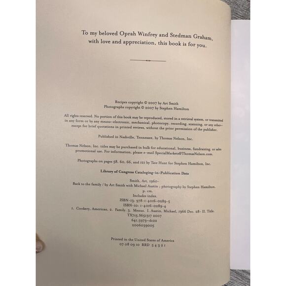 Back to the Family Art Smith 2007 Hardcover Comfort Food Cookbook Shared Meals - Picture 12 of 16